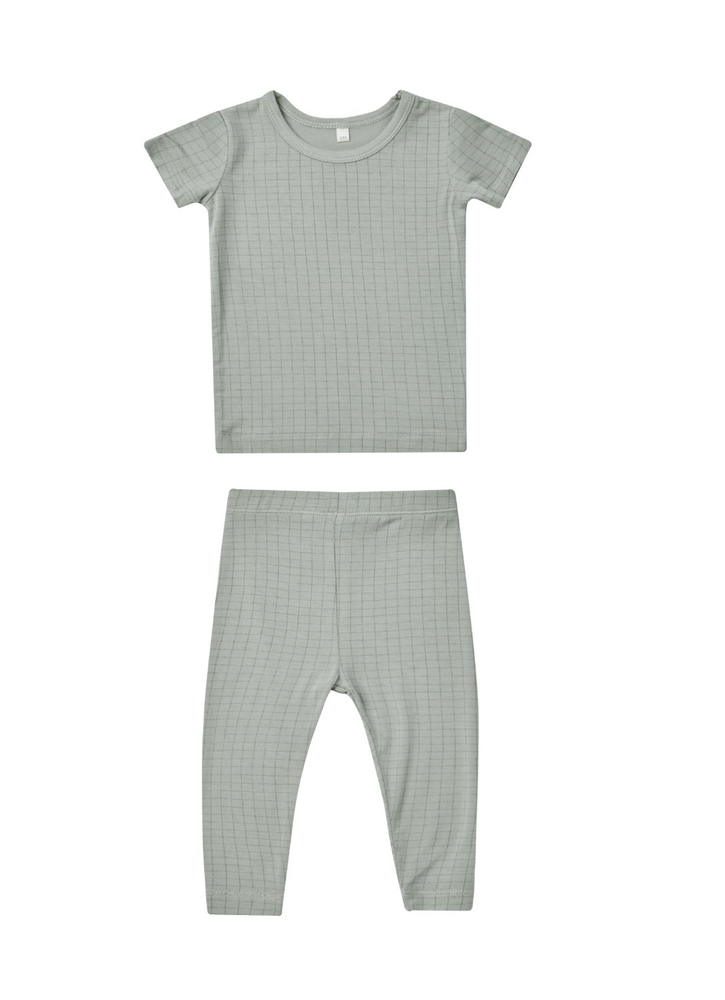 Quincy Mae - Grid Bamboo Short Sleeve Pajama Set