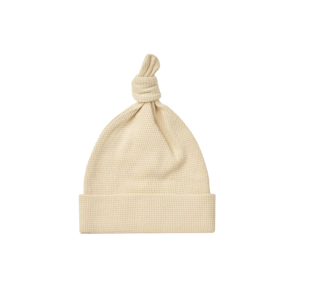 Quincy Mae -Lemon Waffle Knotted Baby Hat