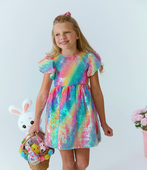 Lola + The Boys - Shimmer Rainbow Sequin Dress