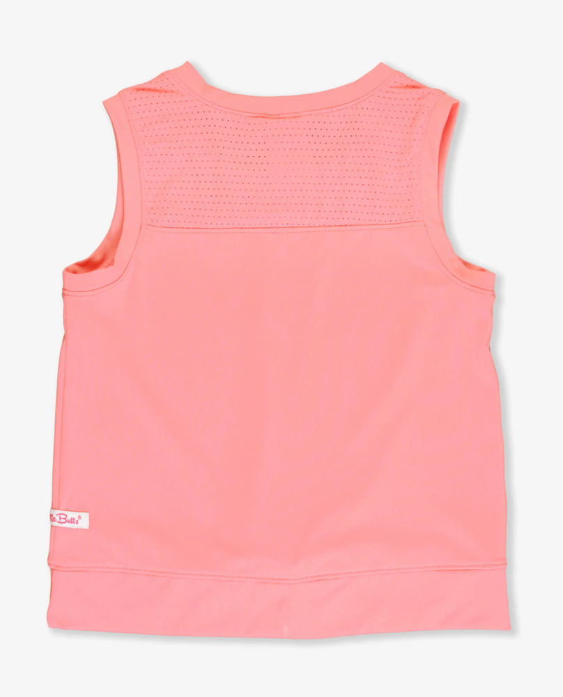 Ruffle Butts - Bubblegum Pink Active Top with Mesh