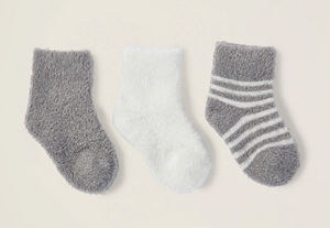 Barefoot Dreams - Infant Sock Set in Pewter/Pearl