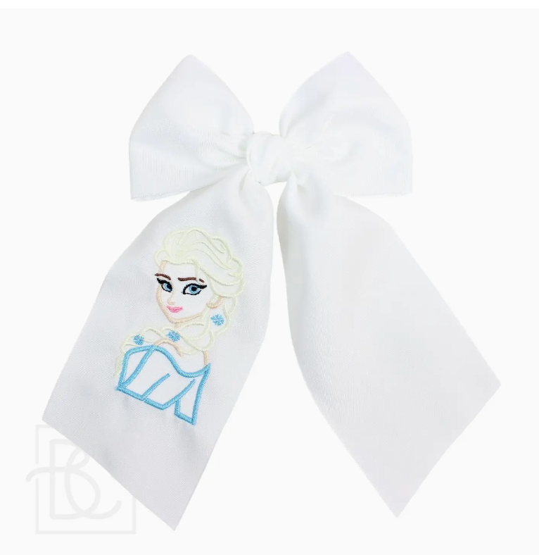 Beyond Creations- Princess Embroidered Bow- Aqua Ice Princess