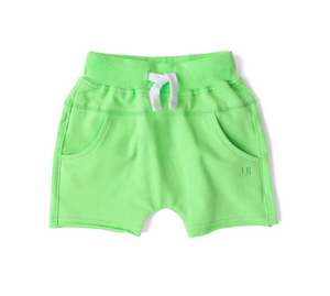 Little Bipsy - Electric Green Raw Edge Harem Shorts