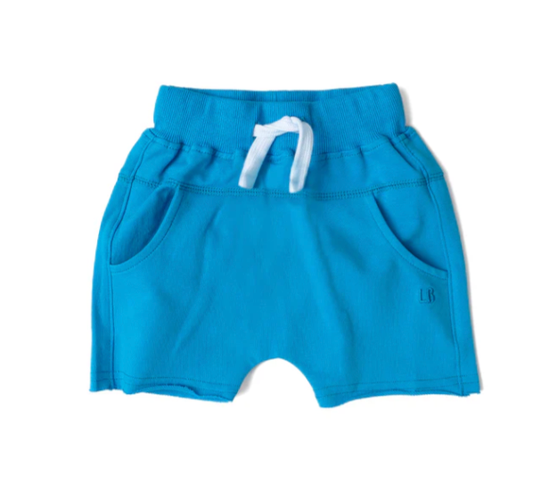 Little Bipsy - Electric Blue Raw Edge Harem Shorts