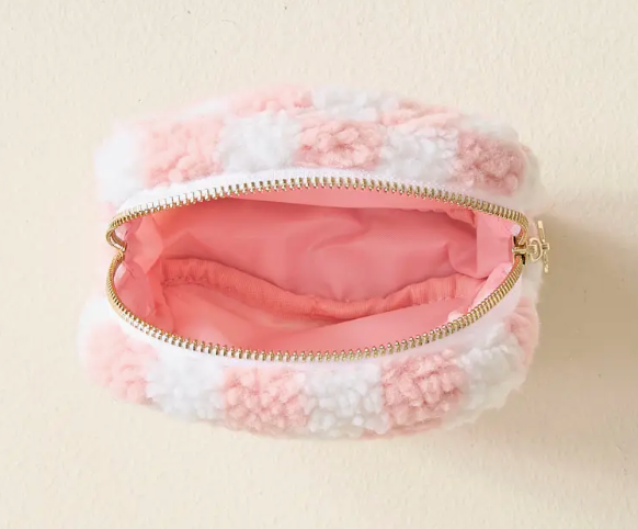 The Darling Effect - Blush Check Square Teddy Pouch