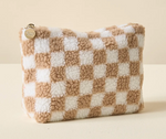 The Darling Effect - Tan Checkered Teddy Pouch