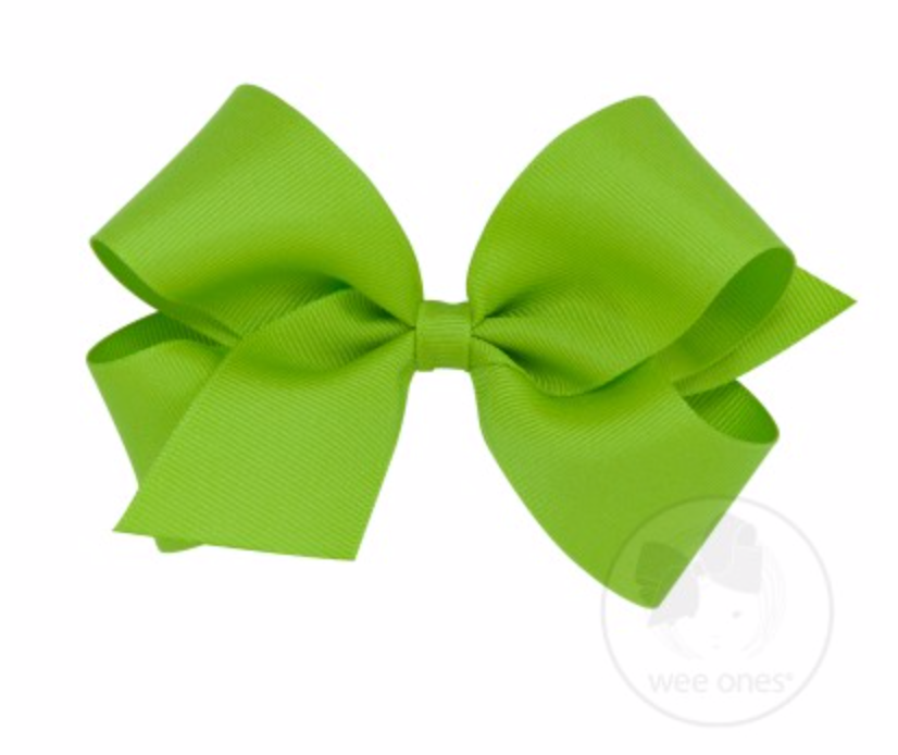 Large classic grosgrain hair bow by Wee Ones, plain wrap style, featuring a smooth, textured ribbon for children's hair accessories.