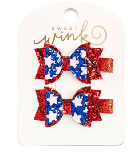 Sweet Wink - Flag Bow Clip Set