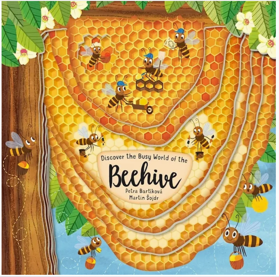Colorful Beehive Layered Board Book by Wellspring, featuring layered pages and engaging illustrations for young children.
