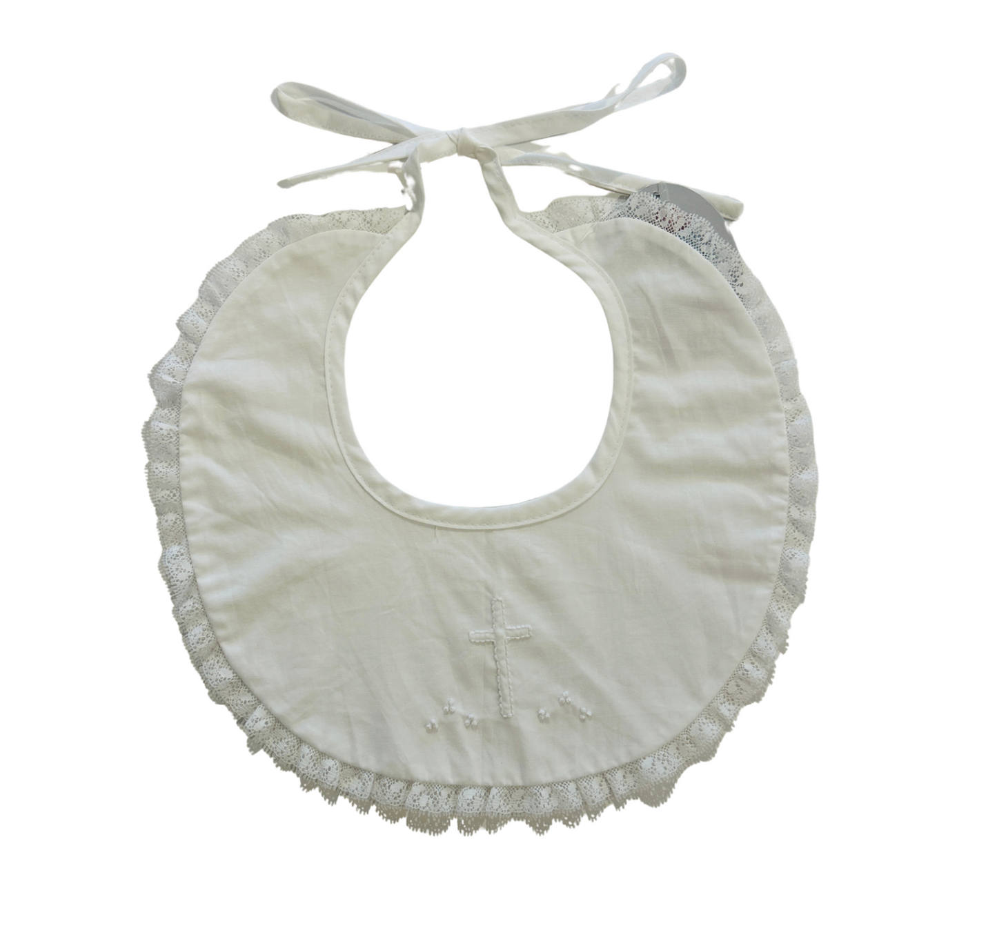 Baby Sen - White Bib - White Cross