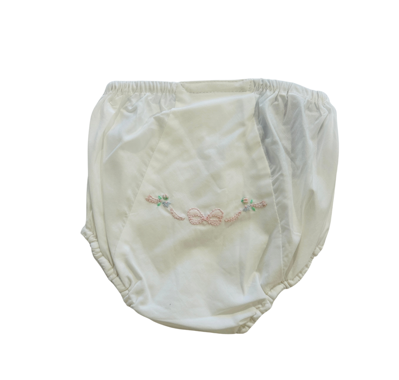 Baby Sen - White Landon Diaper Cover - Bow