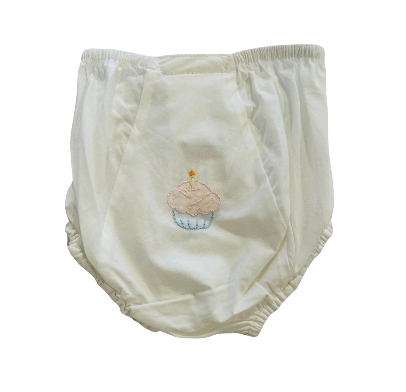 Baby Sen - White Landon Diaper Cover - Cupcake