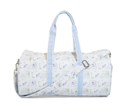 Large Roll Duffel by TRVL Designs in Putt Putt color, showing its spacious design and adjustable shoulder strap.