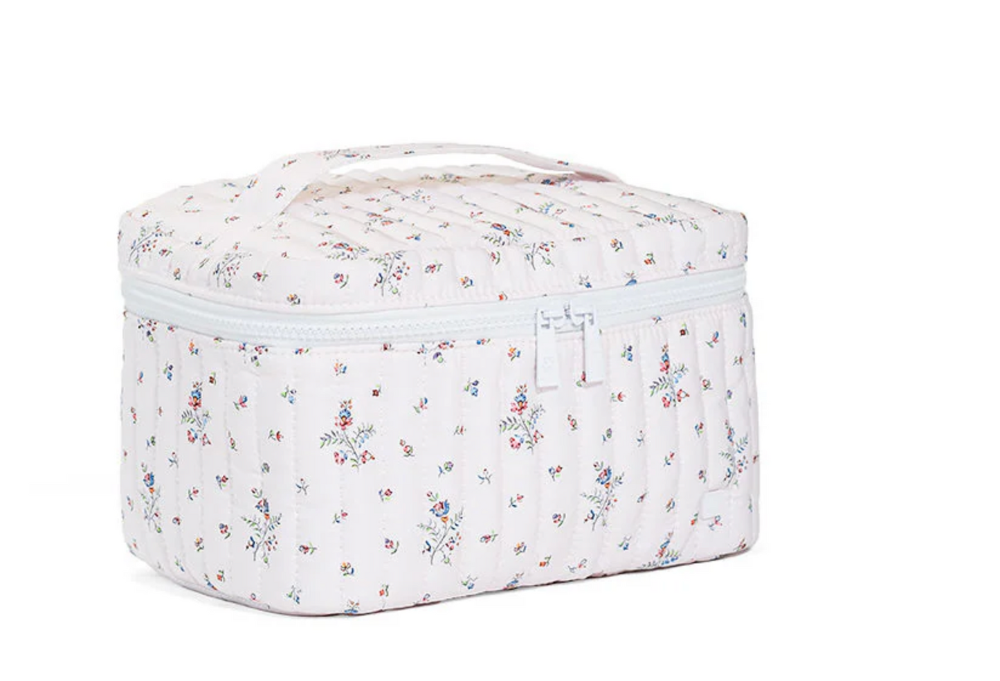 TRVL Designs quilted train set featuring a colorful, soft fabric train with detailed stitching and playful design.