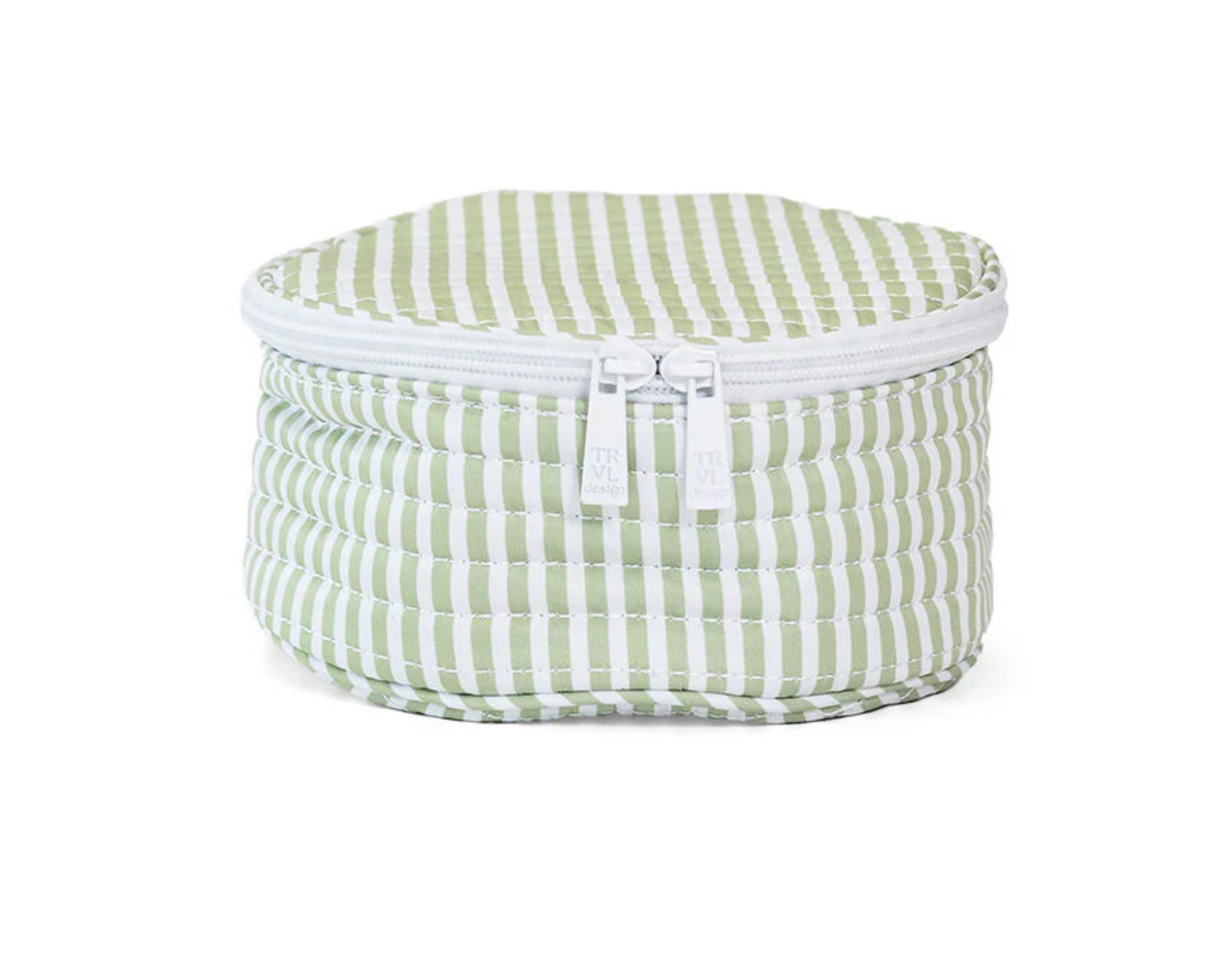 Quilted Jewel Round pillow by TRVL Designs with a textured, geometric quilted pattern in vibrant colors.