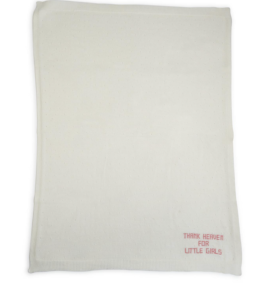 Cupcakes & Cartwheels - Thank Heaven for Little Girls Embroidered Knit Blanket