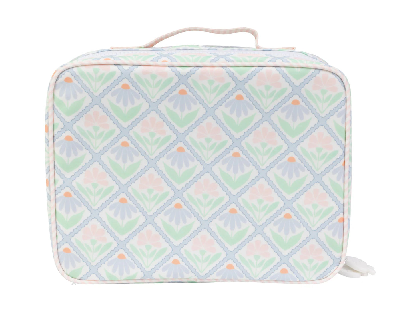 Apple of My Isla lunchbox featuring colorful, eco-friendly design with playful patterns and secure lid for kids' meals.
