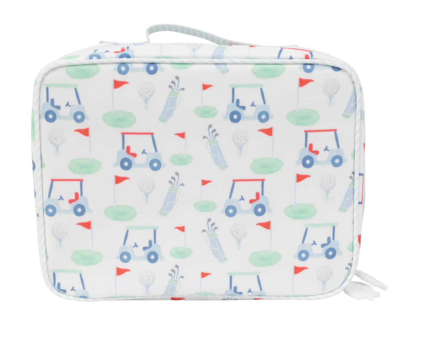 Apple of My Isla lunchbox featuring colorful cartoon apple design on a sleek, durable container ideal for kids' meals.