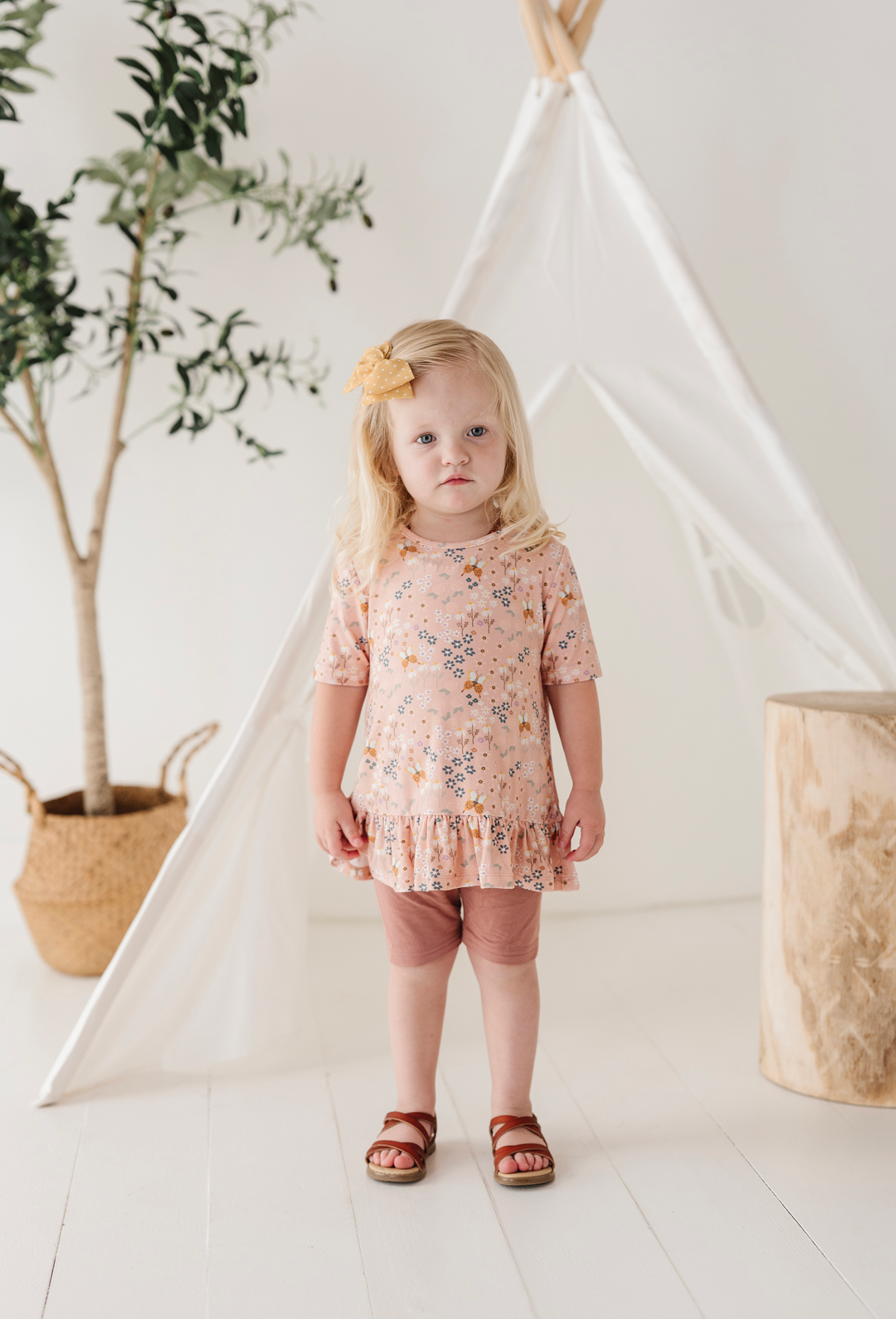 Babysprouts - Short Sleeve Peplum Top - Butterfly Garden