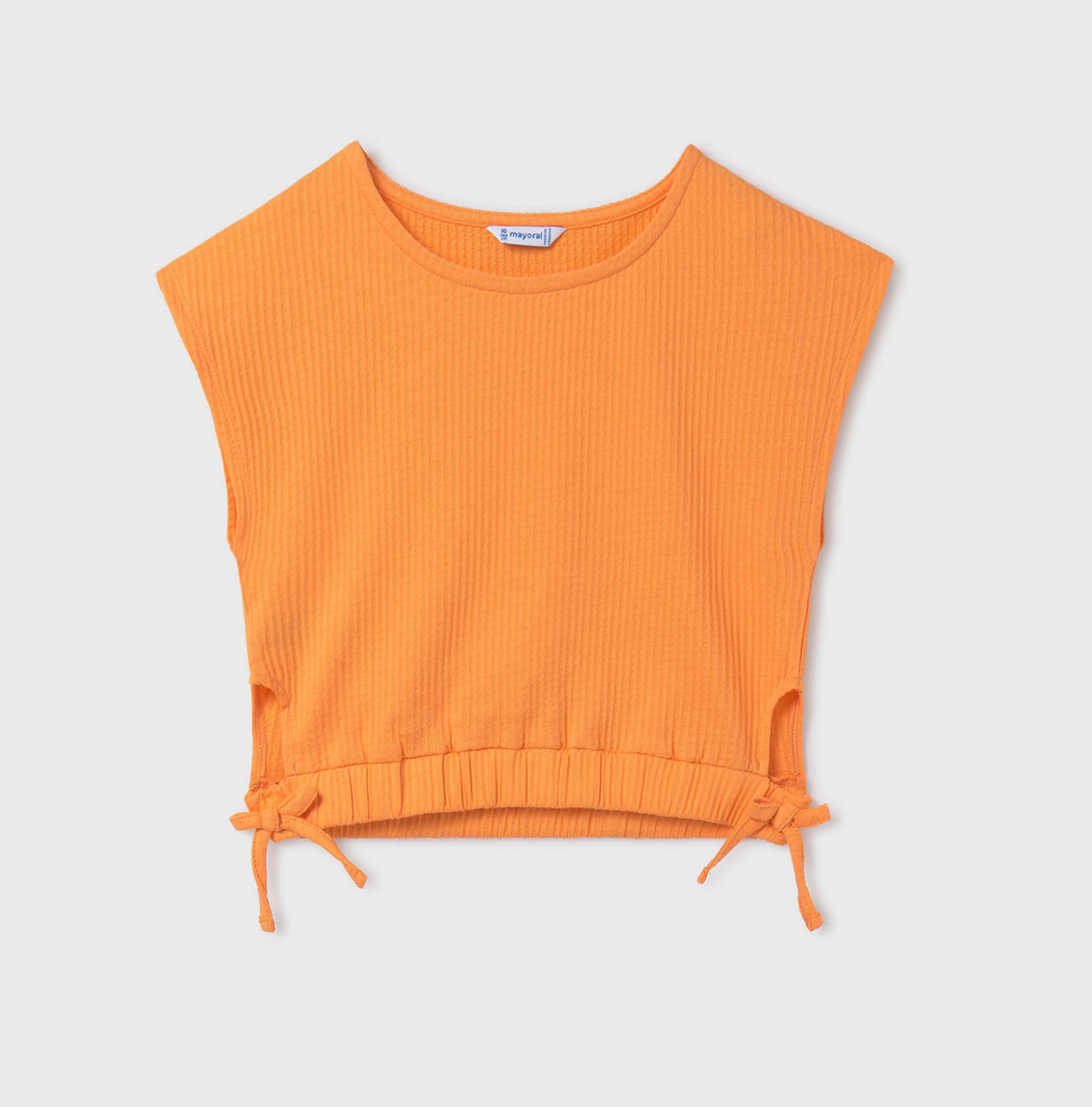Mayoral - Orange Cinched Top with Side Slits