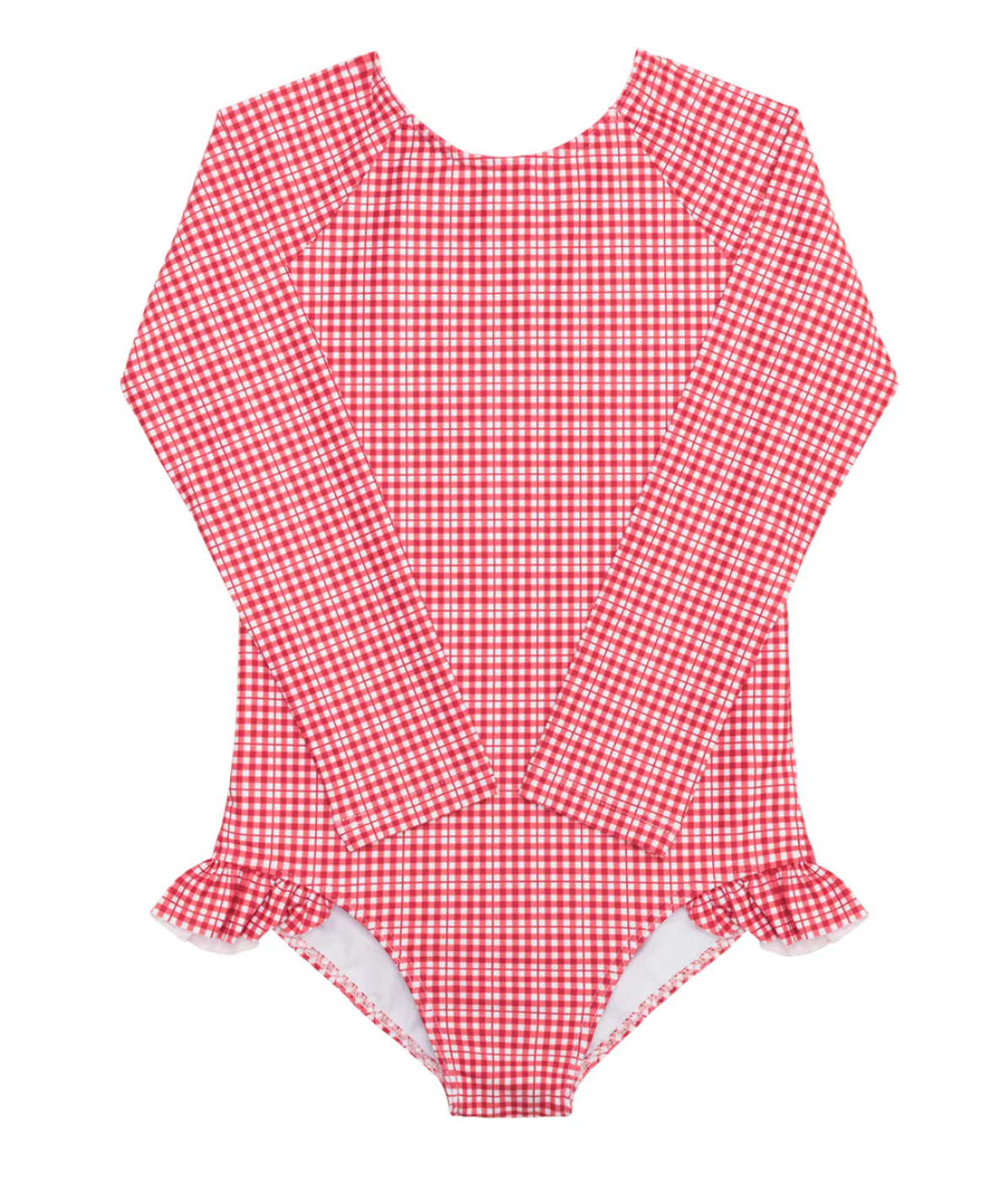 Minnow - Girls Poppy Gingham Rashguard One Piece