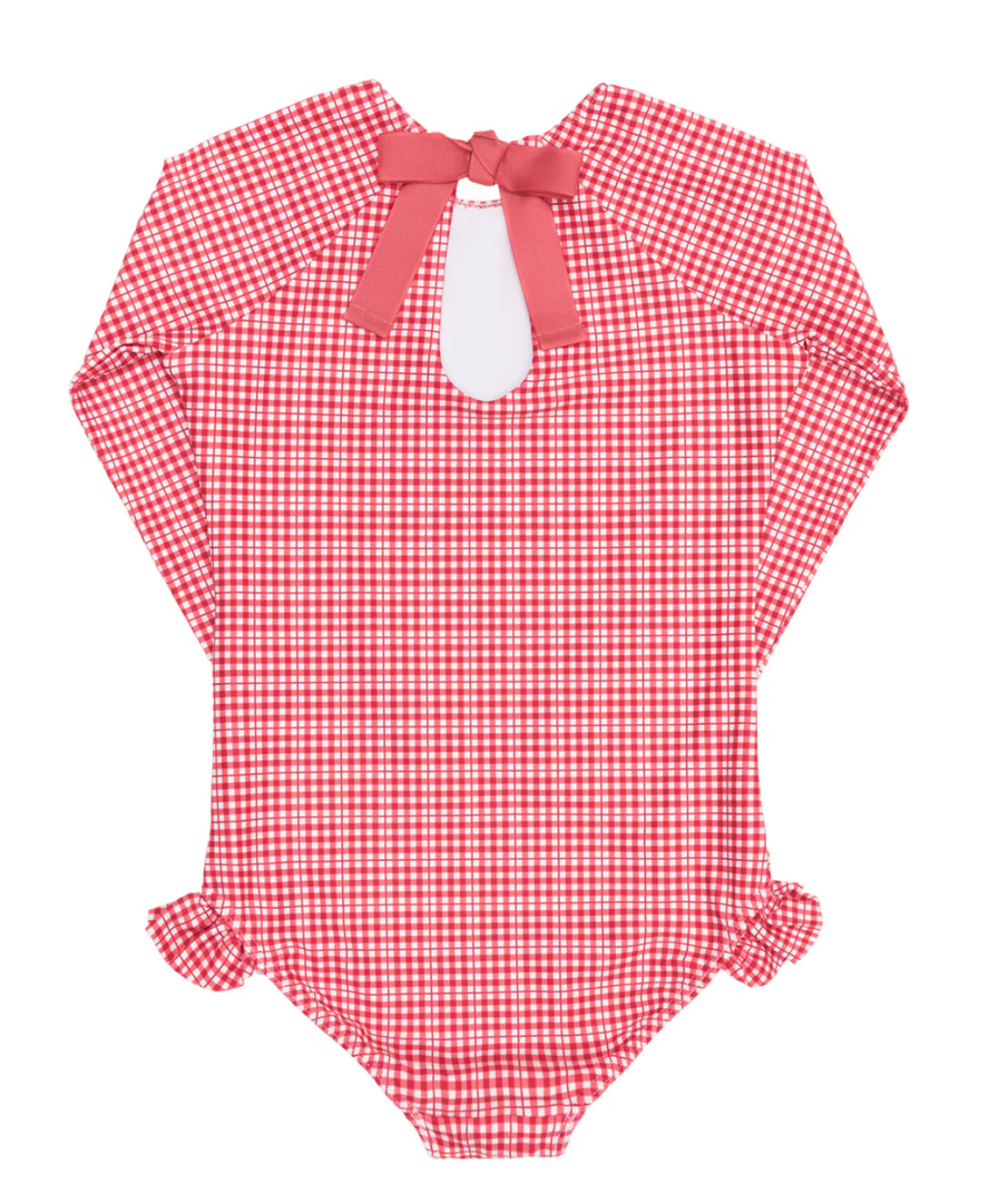Minnow - Girls Poppy Gingham Rashguard One Piece