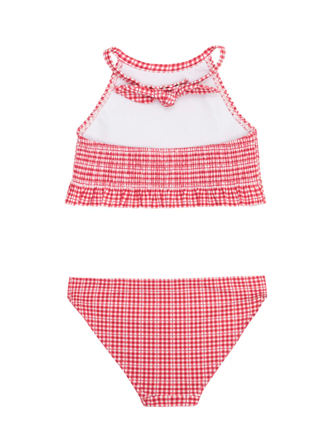 Minnow - Girls Poppy Gingham Smocked Halter Bikini