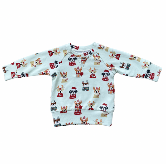 Christmas Dogs Raglan Sweatshirt