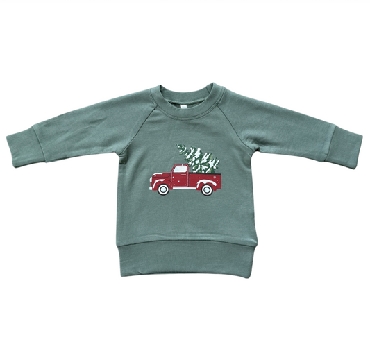 Christmas Truck Raglan Sweatshirt