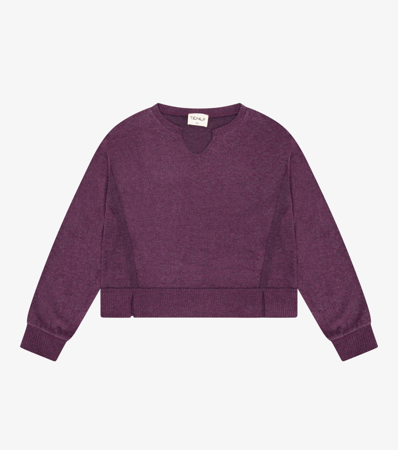 HT Fig Hacci Jersey Cropped Slipt Neck Tunic