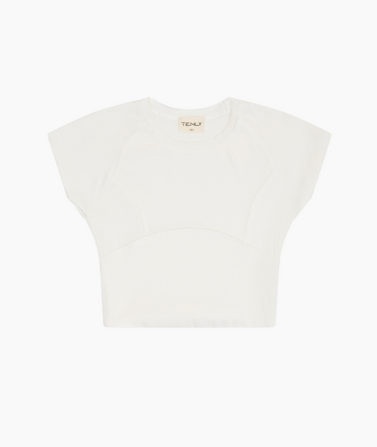 Ecru Rayon Ribbed Cap Baseball Tee