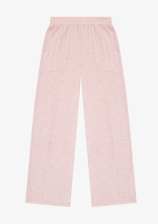 Light Pink Hacci Jersey Wide Leg Pocket Pants