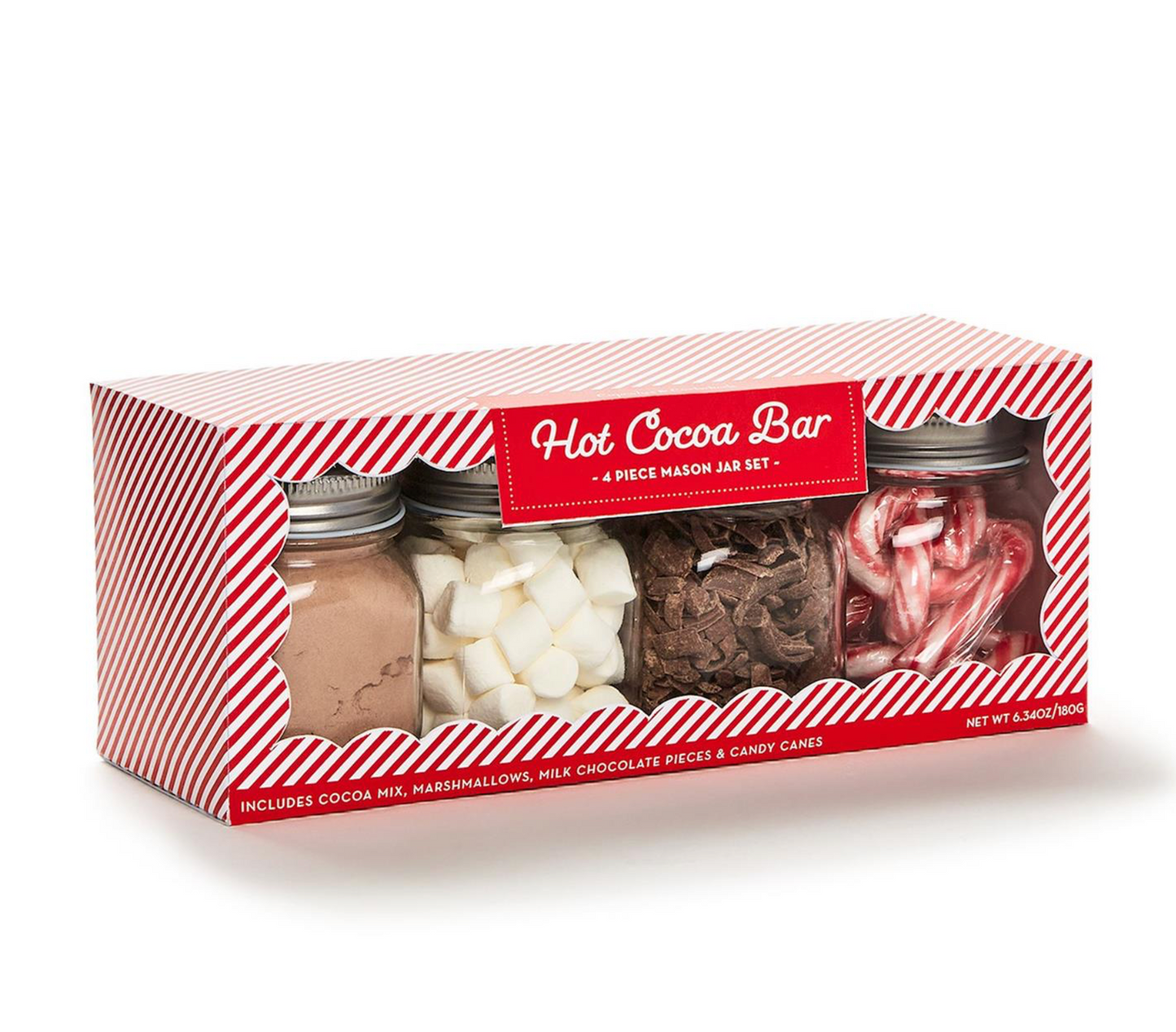 Hot Cocoa Bar 4 Pc Mason Jar Kit in Gift Box