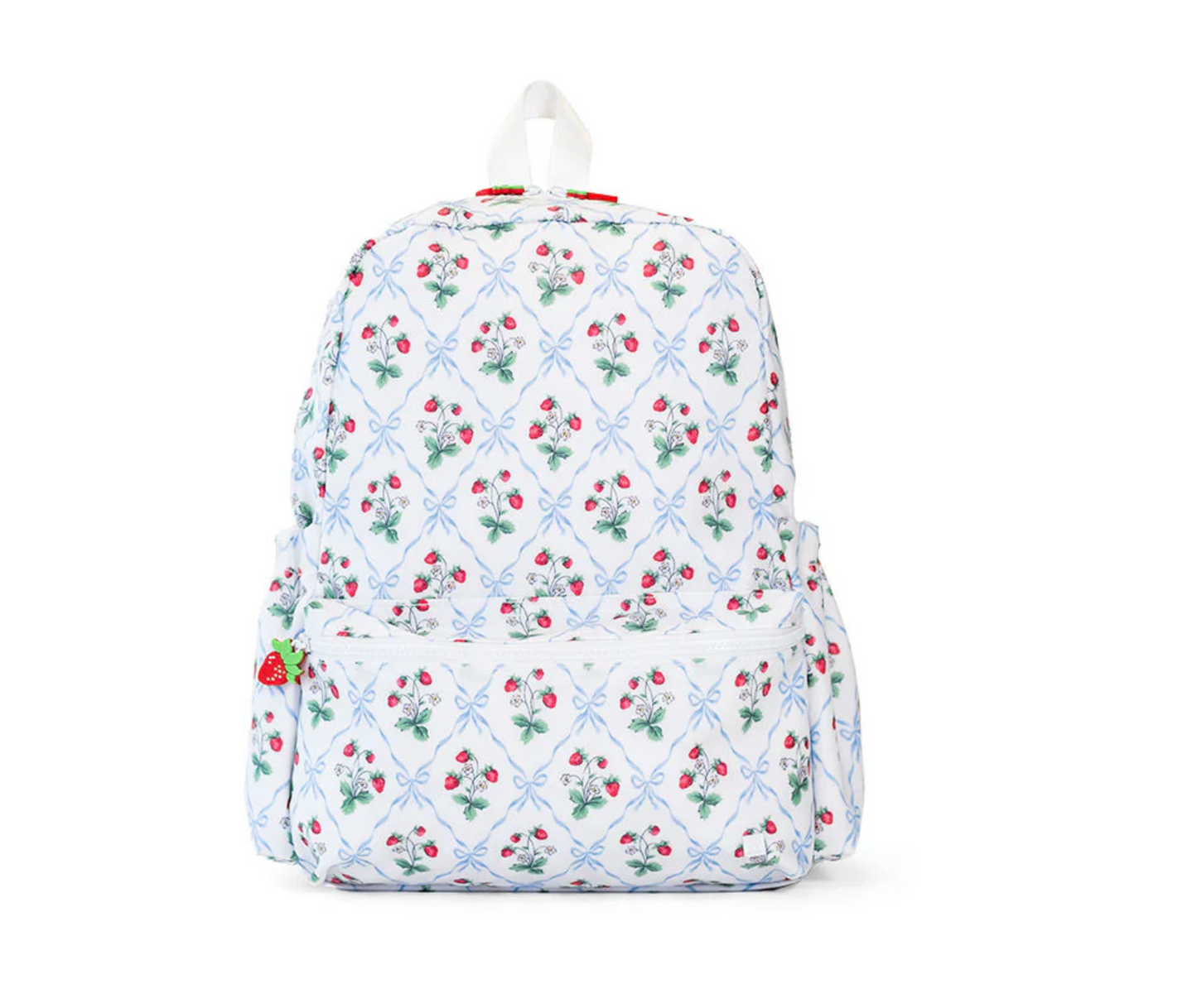 TRVL Designs backpack with multiple compartments, black fabric, adjustable straps, and logo on front, suitable for travel and daily use.