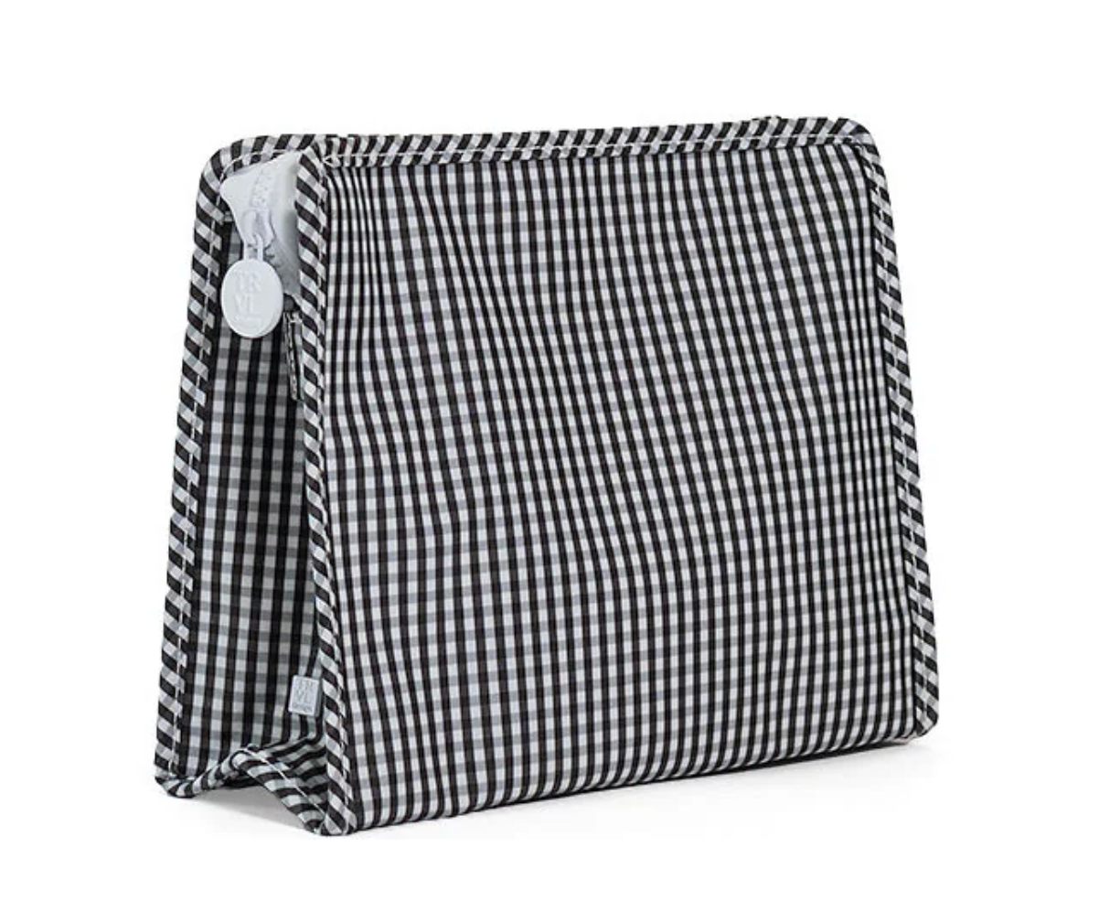Large zip pouch from TRVL Designs' Roadie collection, shown in the screenshot with a sleek, functional design for travel organization.