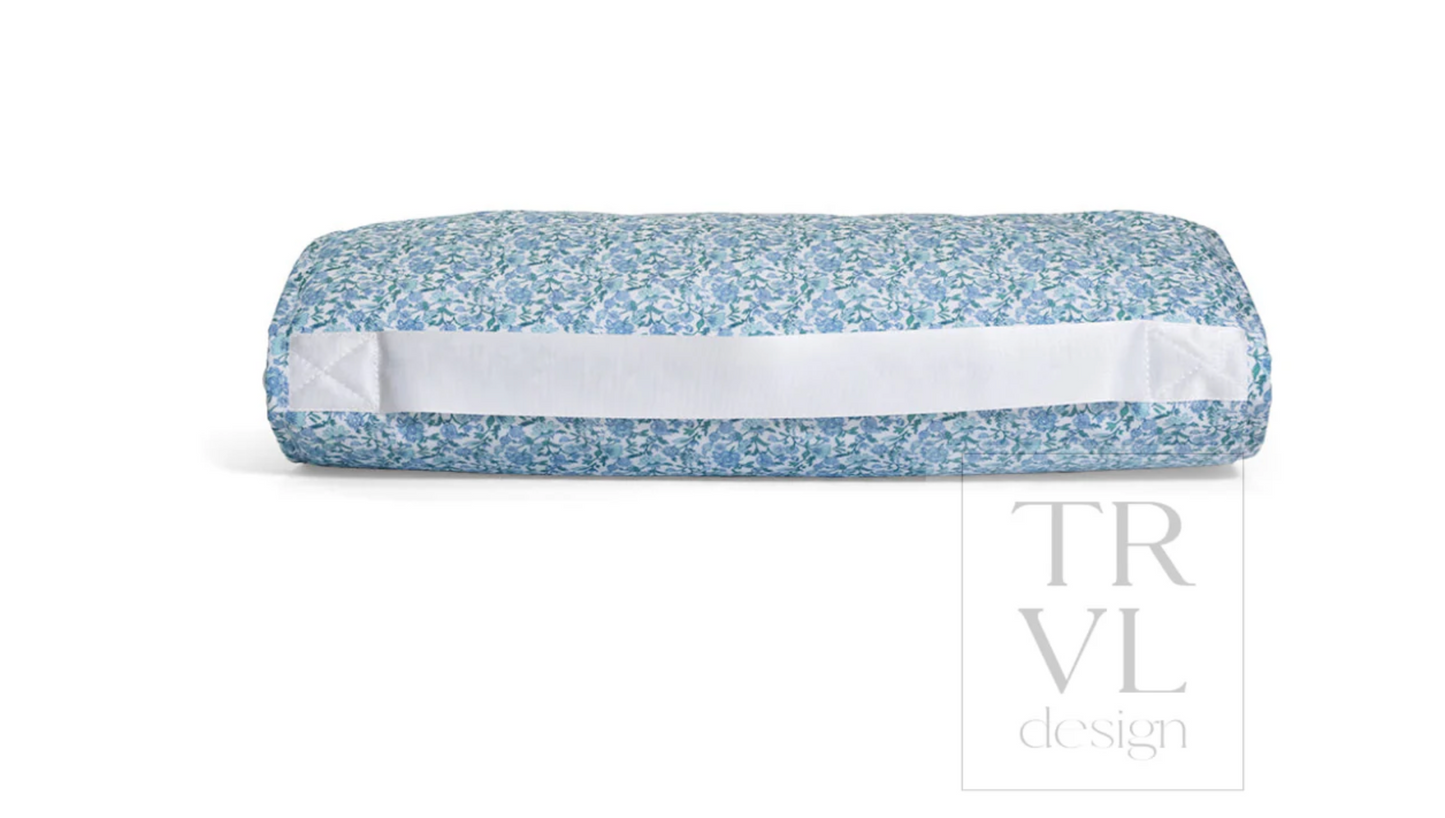 TRVL Designs nap mat with colorful pattern, soft fabric, and portable design suitable for preschool or daycare use.