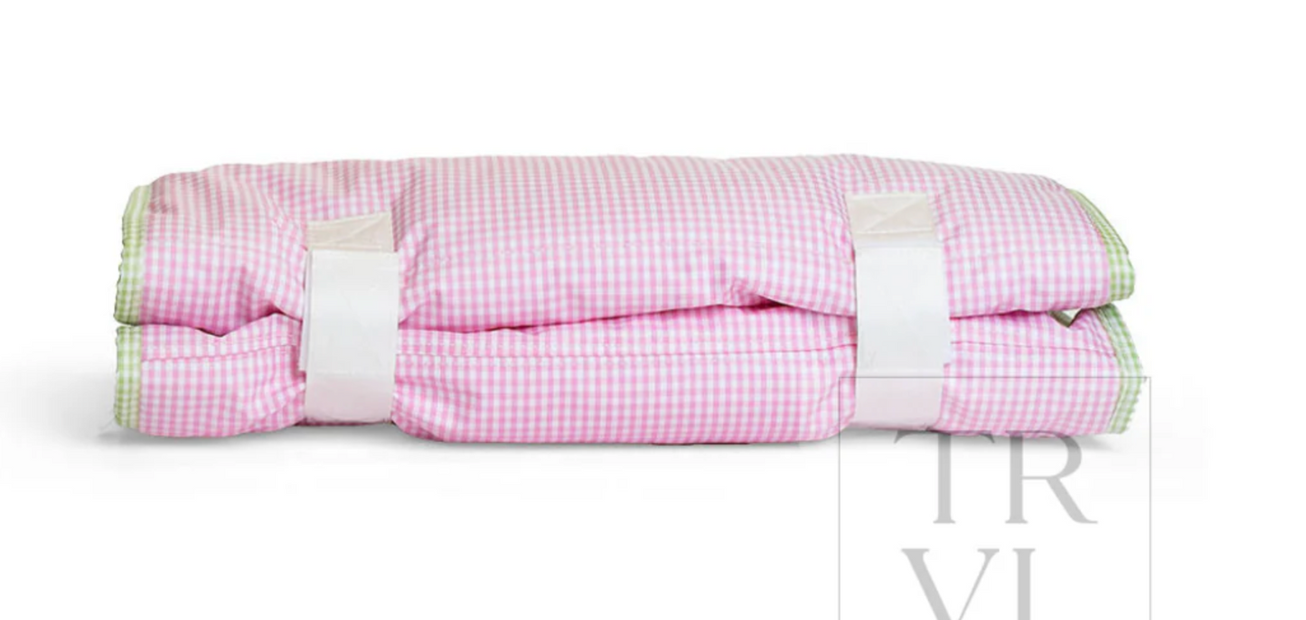 TRVL Design nap mat featuring colorful, playful patterns and cushioned surface for children's napping and rest periods.