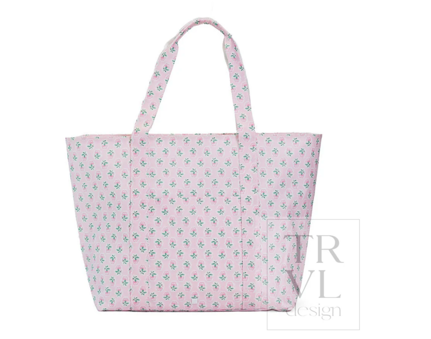 Large TRVL Designs jumbo tote bag with sturdy handles, showcasing its spacious design and durable fabric.