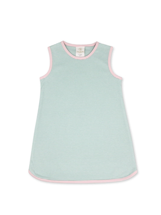 Lullaby Set - Tinsley Dress Memphis Aqua Ministripe, Sumter Pink