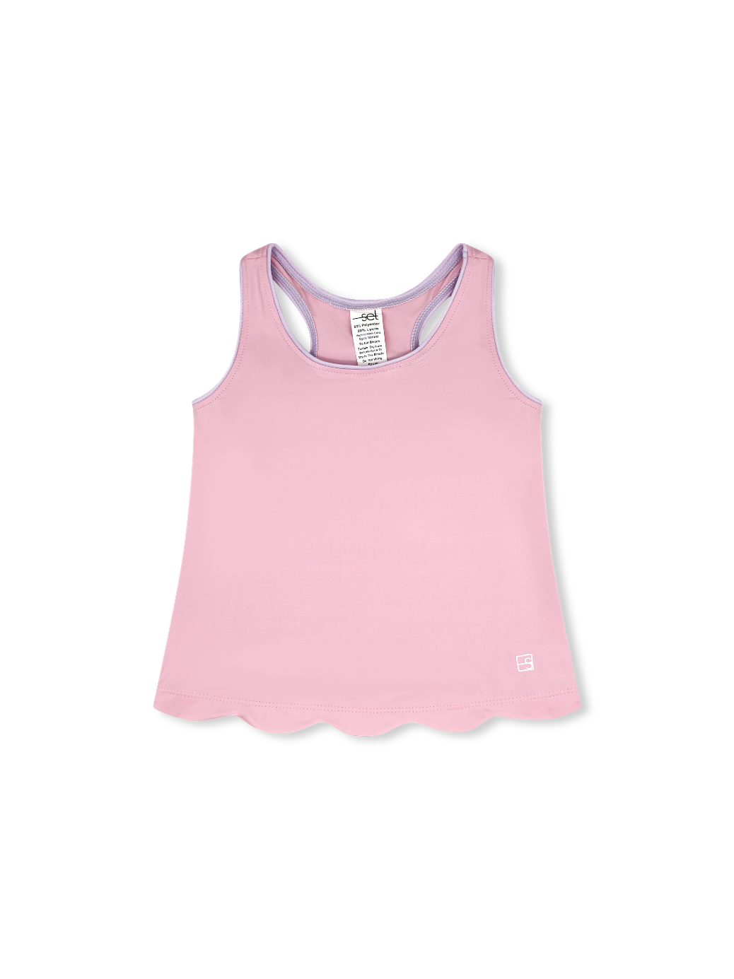 Set Athletics - Anna Scallop Tank - Cotton Candy Pink and Petal Purple