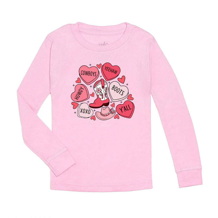 Sweet Wink - Howdy Valentine's Day Long Sleeve Shirt - Pink