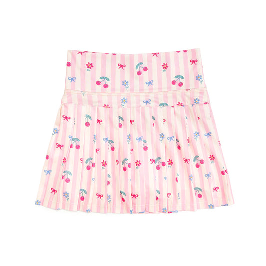 Cherry Bow athletic skort by Sweet Wink featuring a cherry print, sporty design, and comfortable fit for active wear.