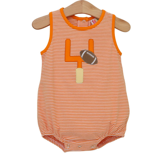 Orange and white down set with a bubble design from Jellybean, featuring a cozy hut-themed pattern for children.