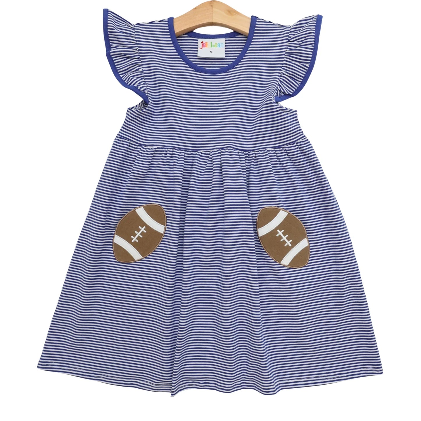 Blue & White Let's Cheer! Football Pocket Dress