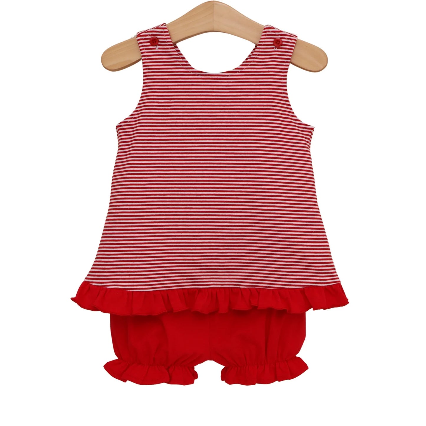 Red & White Let's Cheer! Swing Back Bloomer Set