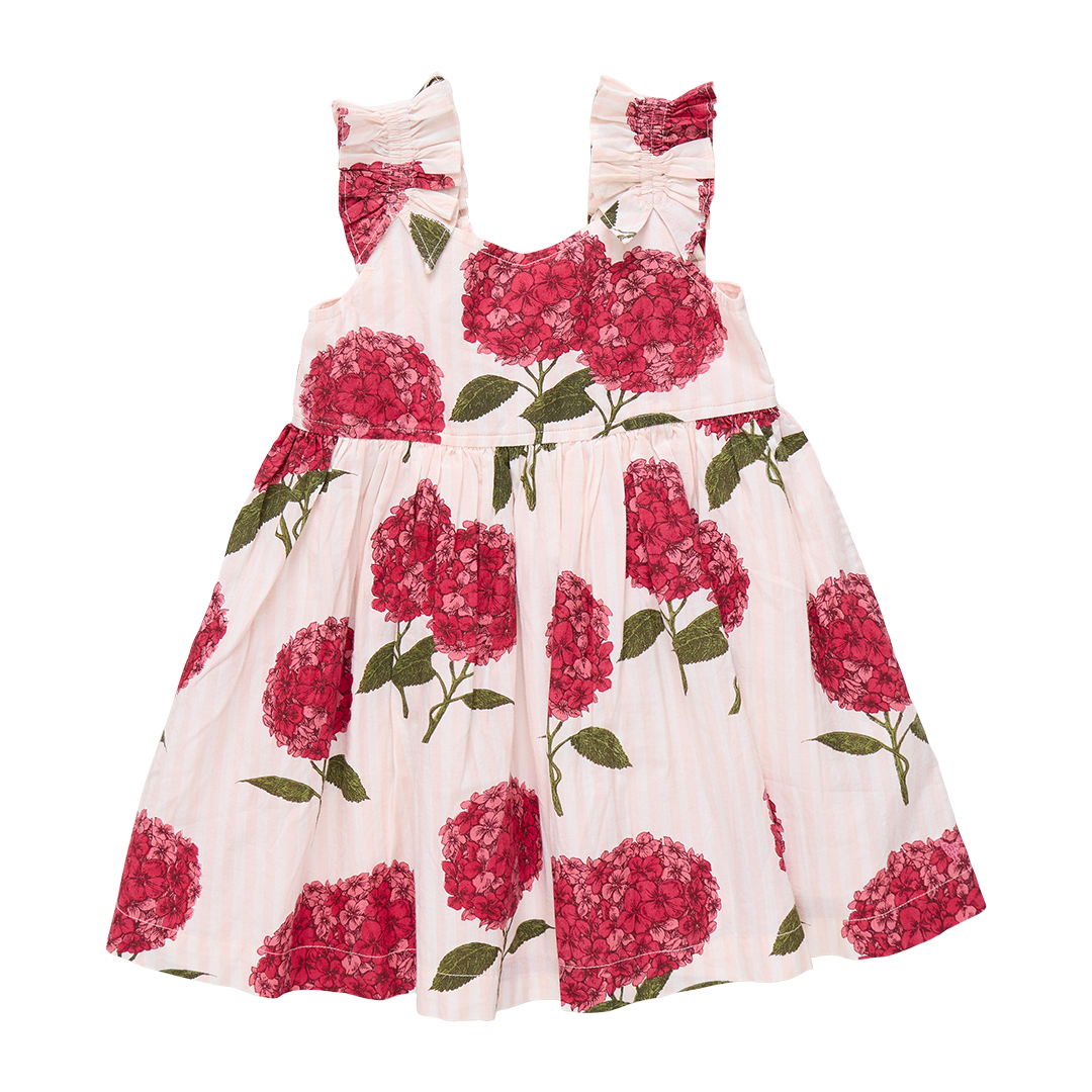 Pink Chicken - Baby Girls Via Jumper Pink Stripe Hydrangeas