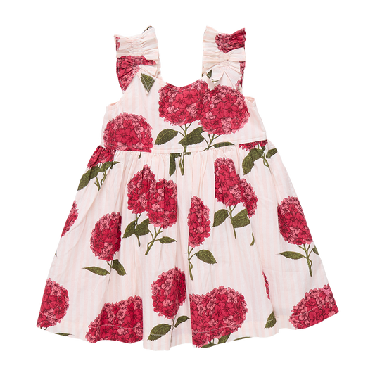 Pink Chicken - Baby Girls Via Jumper Pink Stripe Hydrangeas