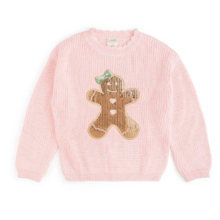 Gingerbread Sequin Patch Christmas Sweater