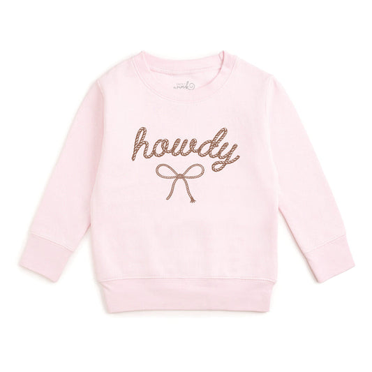 Cream-colored Howdy Darling Western sweatshirt by Sweet Wink with western-inspired design and cozy fabric.