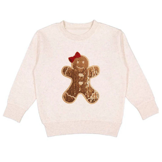 Gingerbread Sequin Patch Christmas Sweatshirt